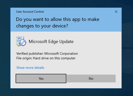 Microsoft Edge Update Control Authorize