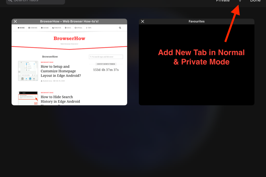 New Tab Browsing in iOS Safari