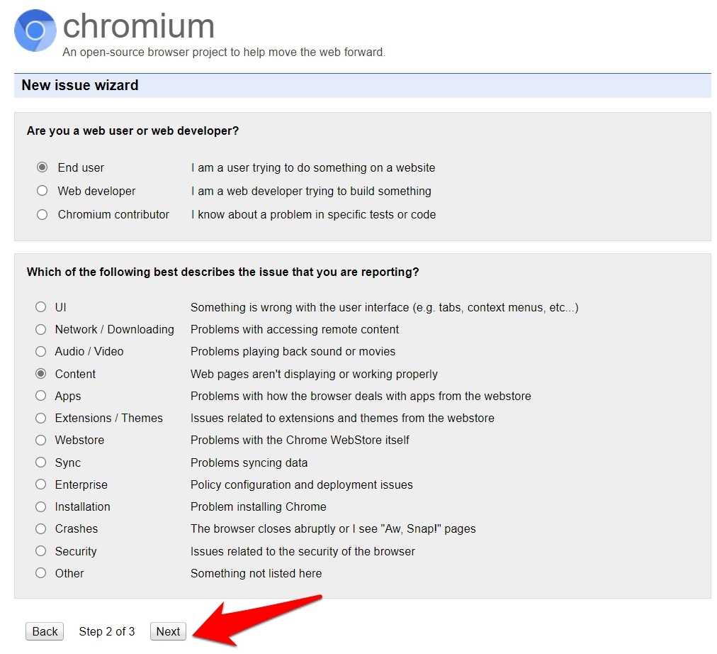Trình hướng dẫn sự cố mới Trang báo cáo của Chrome 2