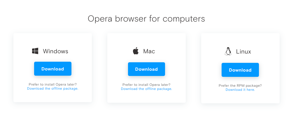 Браузер Opera для компьютеров