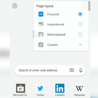 Page layout options in Edge Android