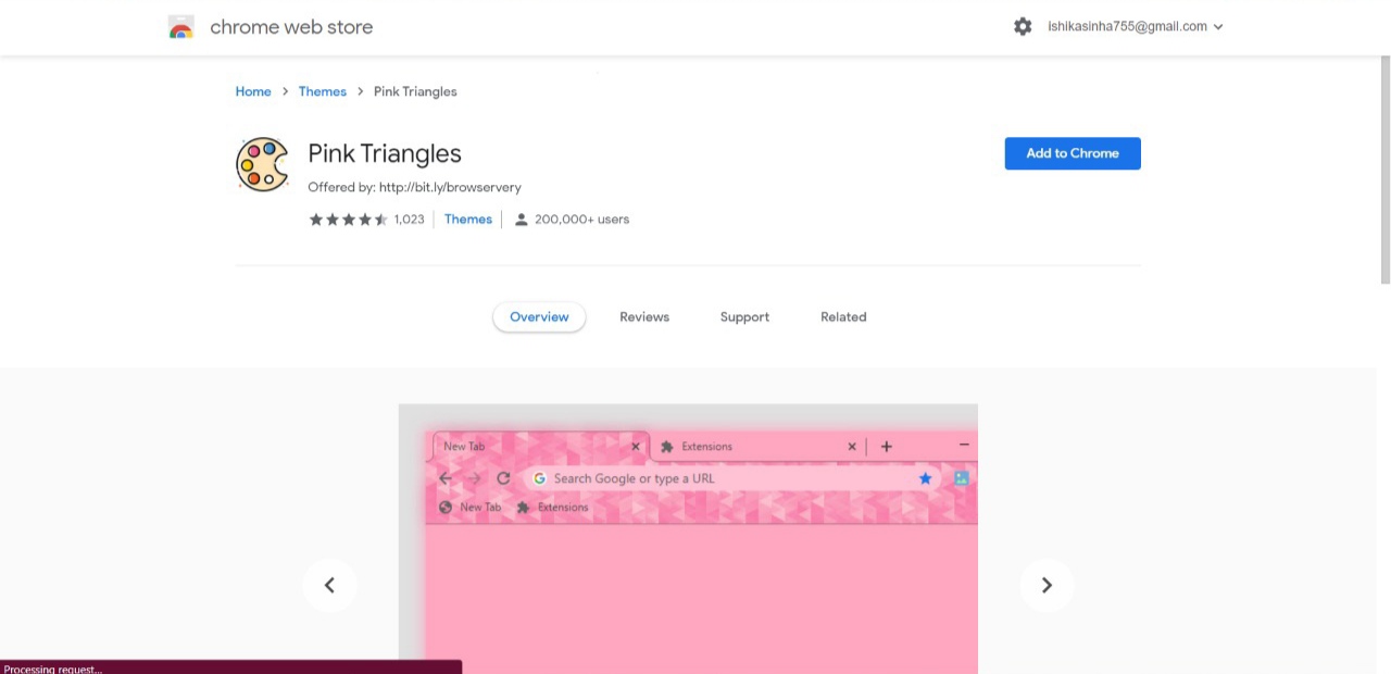 Pink Triangles Chrome Theme