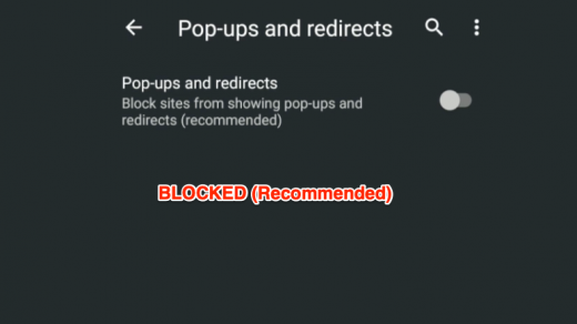 Pop-ups and redirects are blocked on Chrome Android