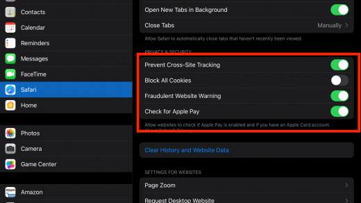 Privacy and Security Settings for Safari iOS and iPadOS