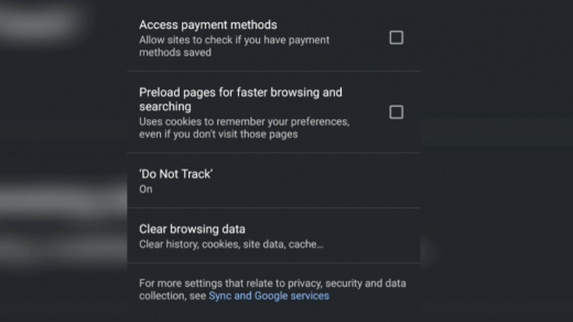 Privacy Settings in Chrome Android