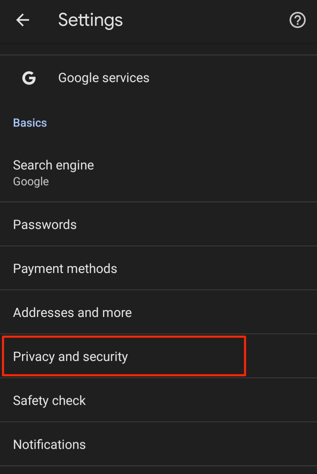 Cài đặt quyền riêng tư và bảo mật trong trình duyệt Chrome Android
