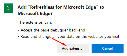 Refreshless for Microsoft Edge Extension