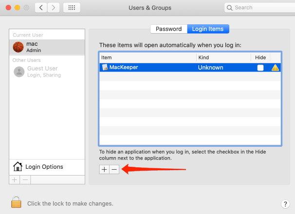 Remove Login Items from Mac Users and Group