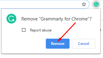 Remove command for Chrome Extension