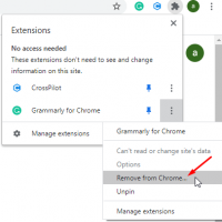 Remove from Chrome under Extensions icon