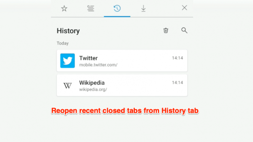 Reopen recent closed tabs in Edge Android