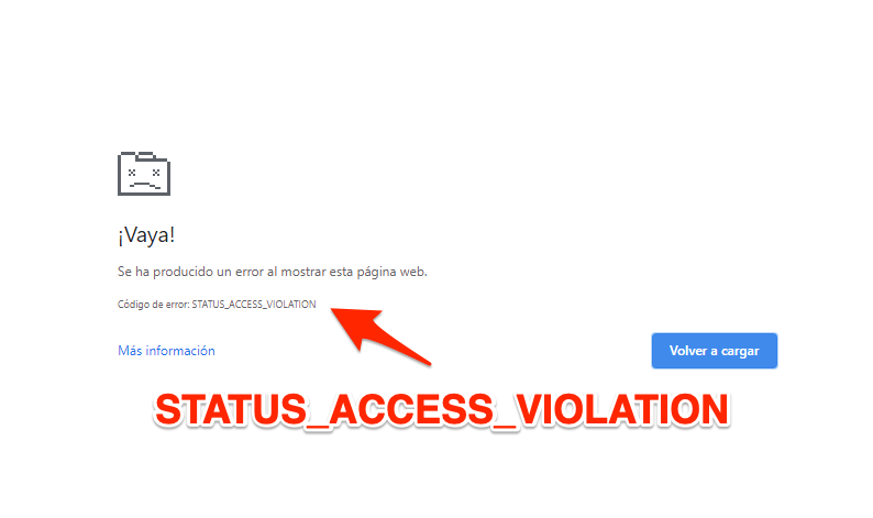 Ошибка STATUS_ACCESS_VIOLATION в Chrome