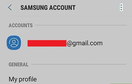 Samsung Account Profile in Phone