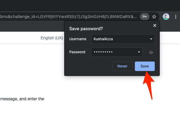 Save password in Chrome Computer