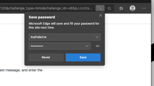 Save password online in Edge Computer