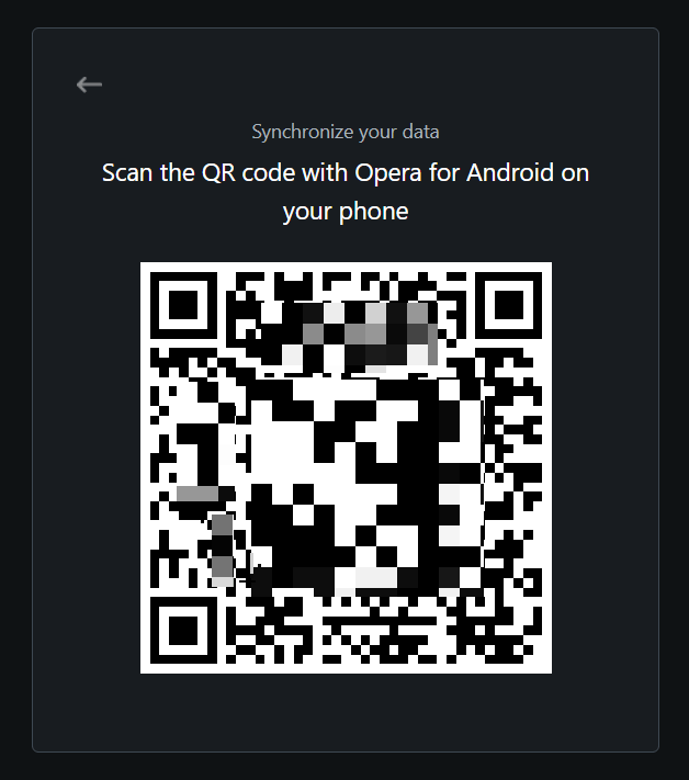 Scan QR code on Opera for Android