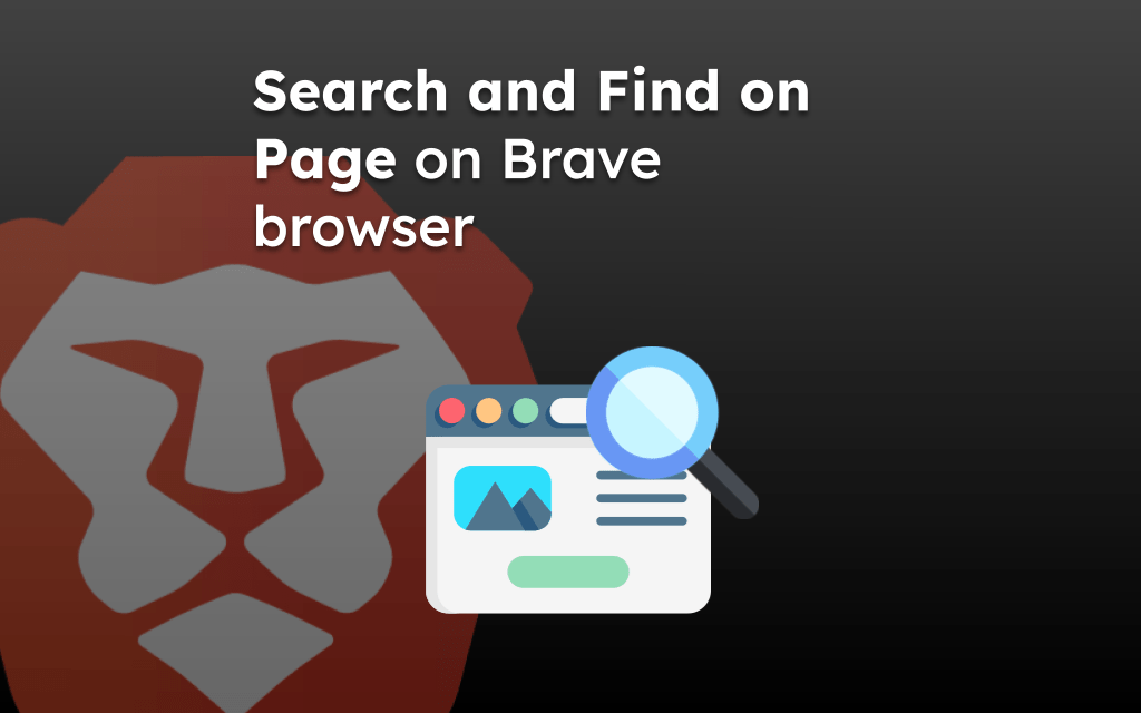 Search and Find on Page on Brave browser