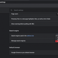 Search Engine Settings in Chrome Computer