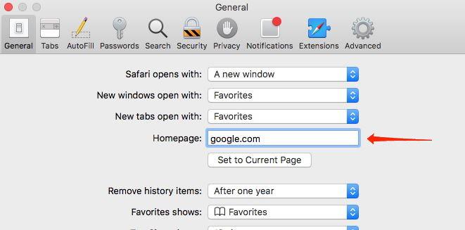 Set a Custom Home Page URL in Safari settings