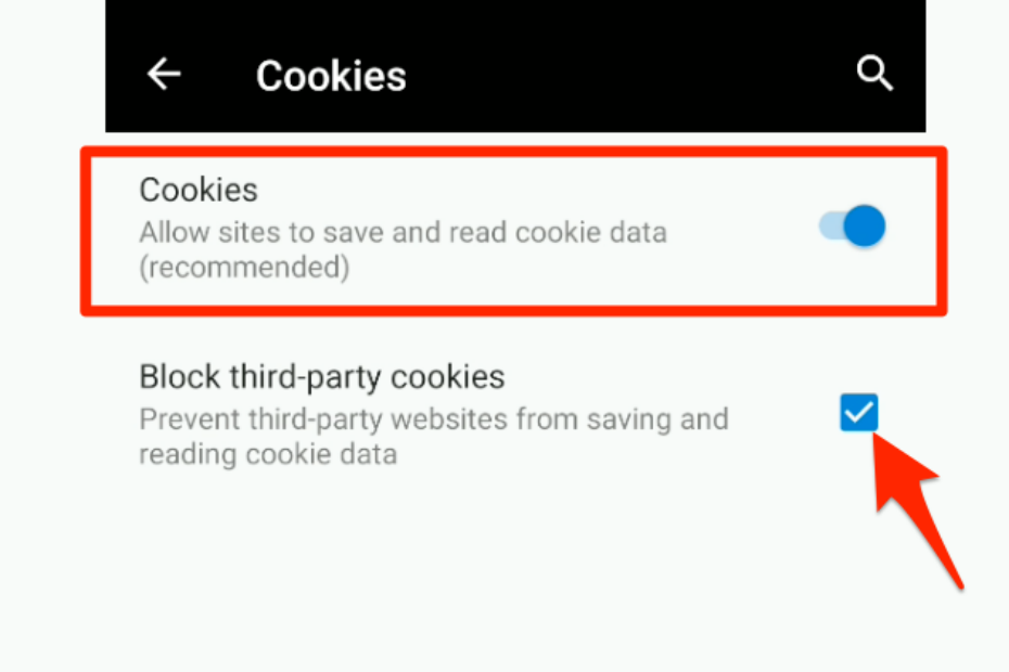 Setting browser cookies in Edge Android