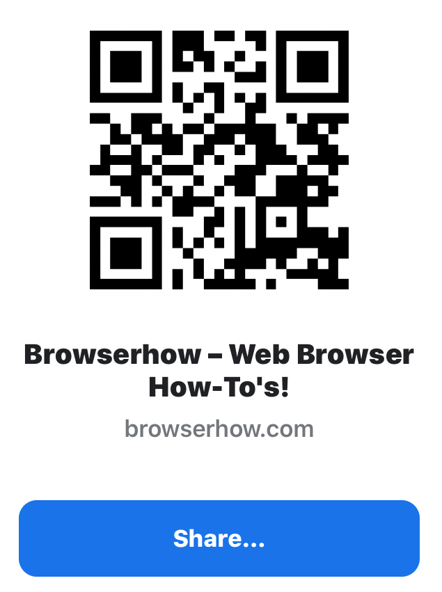 Share Website QR Code in Chrome iOS browser