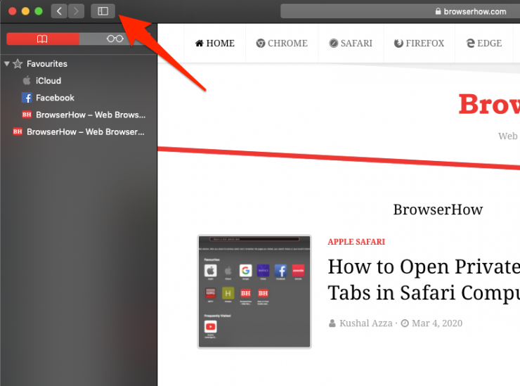 bookmark in safari on mac