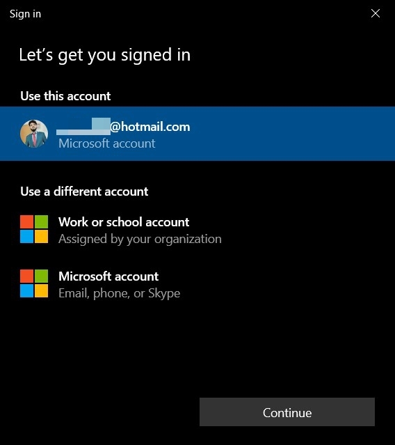 Sign-in Edge with Microsoft account on Computer