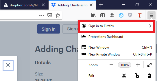 Sign in to Firefox computer