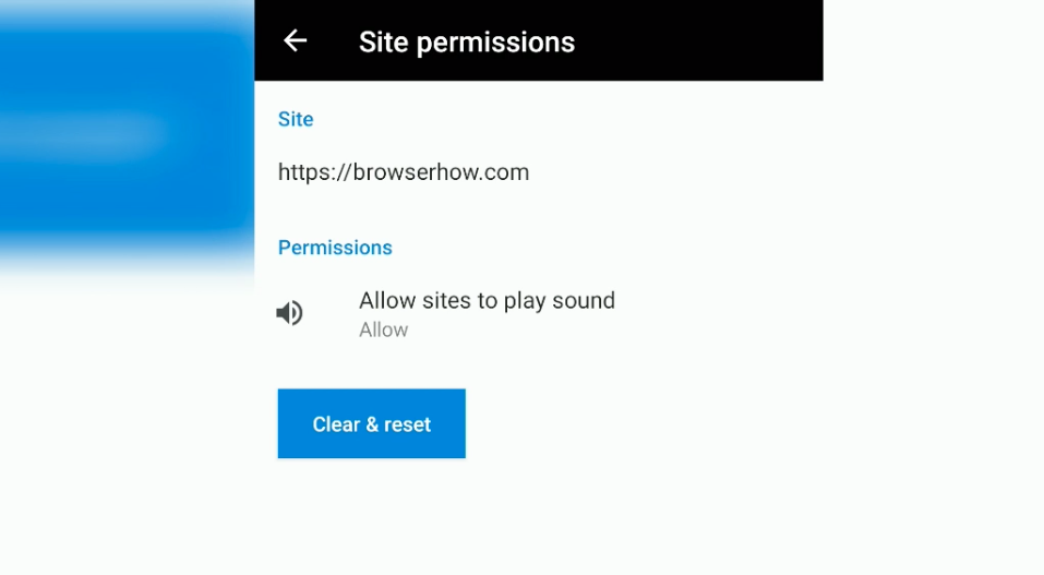 Site Settings and Permission on Microsoft Edge
