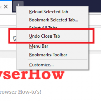 Undo Close Tab option in Firefox Computer Tabs
