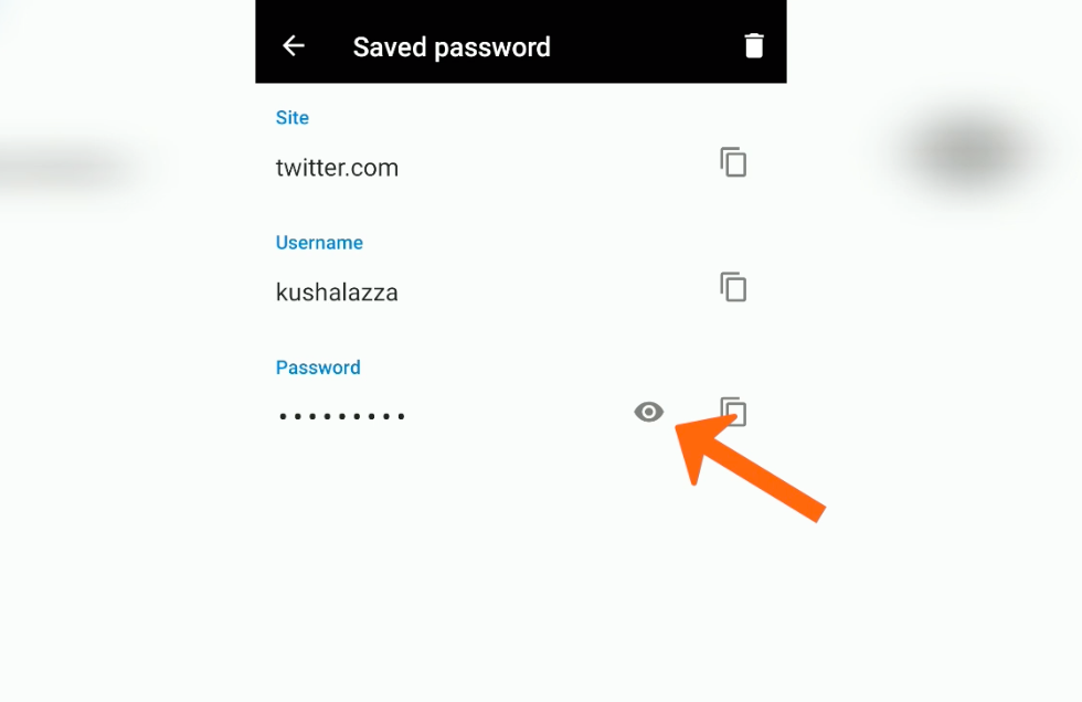 View Save passwords in Edge Android