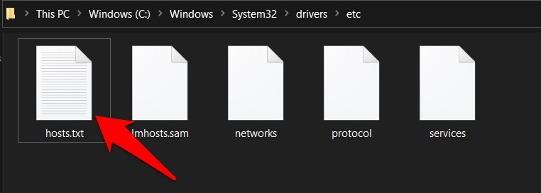 Windows Network Hosts File