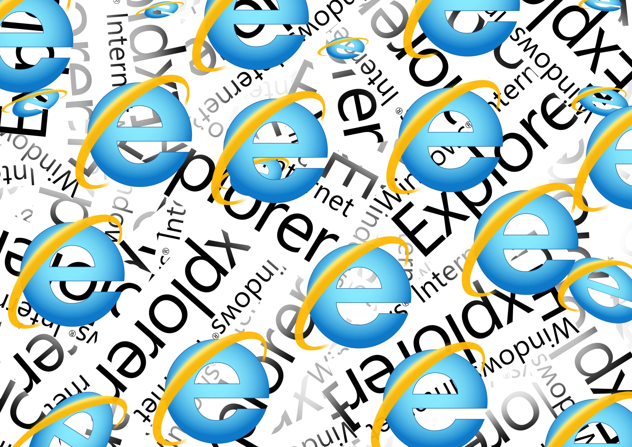 internet explorer browser logo scattered